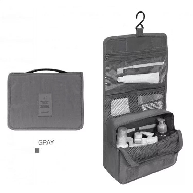 Foldable Travel Toiletry Bag Gray