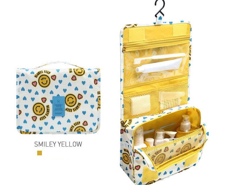 Foldable Travel Toiletry Bag Smiley Yellow