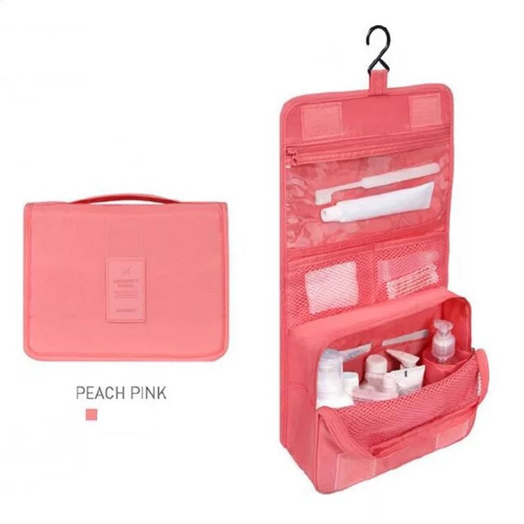 Foldable Travel Toiletry Bag Peach Pink