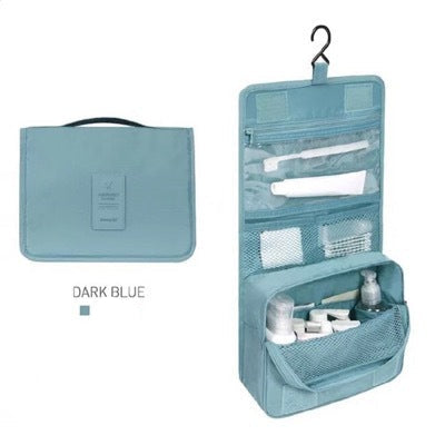 Foldable Travel Toiletry Bag Dark Blue
