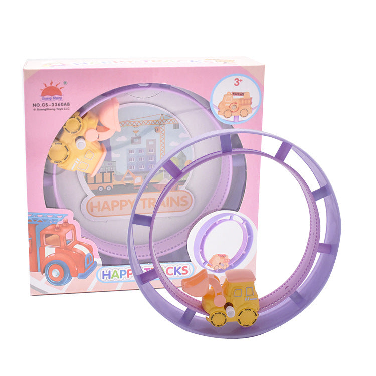 Children's cartoon clockwork toys chain track car toys rolling track small train educational stall hot selling toys