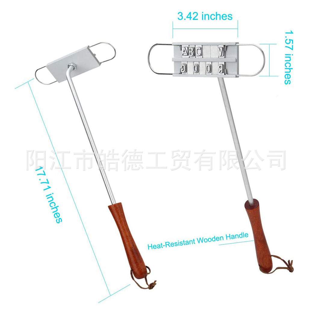 Alphabet fire branding BBQ branding barbecue branding English letters BBQ branding iron