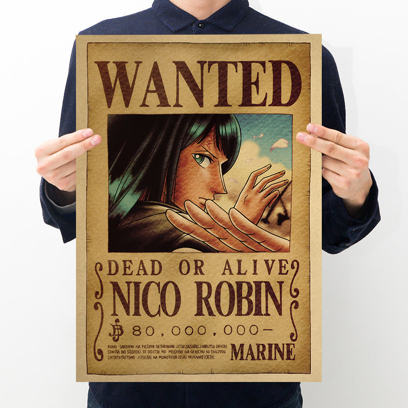 Anime One Piece Bounty Order Series Kraft Paper Poster One Piece Poster Character Decorative Painting