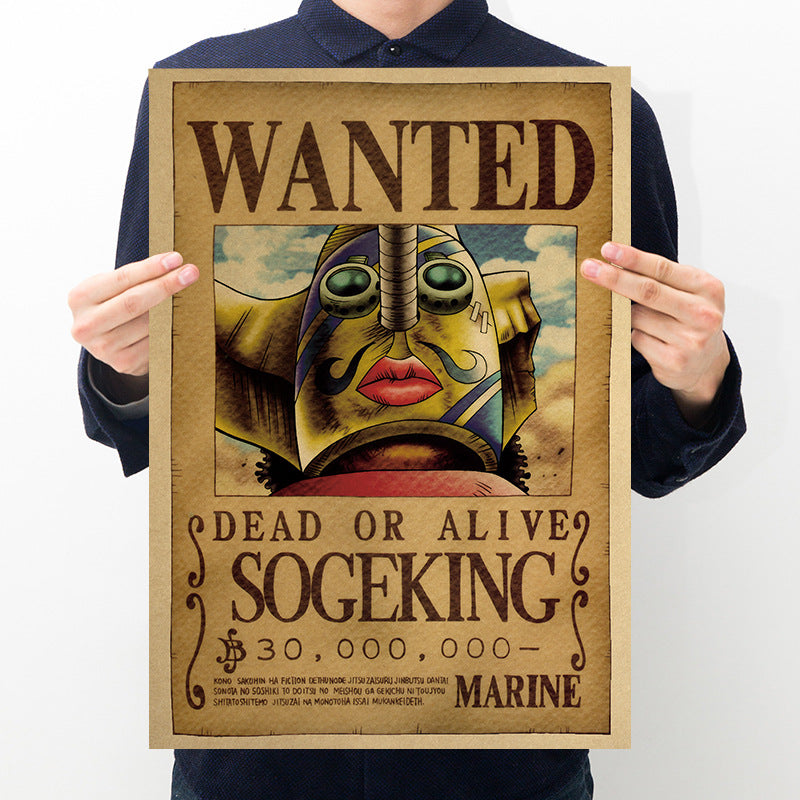 Anime One Piece Bounty Order Series Kraft Paper Poster One Piece Poster Character Decorative Painting