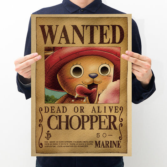 Anime One Piece Bounty Order Series Kraft Paper Poster One Piece Poster Character Decorative Painting