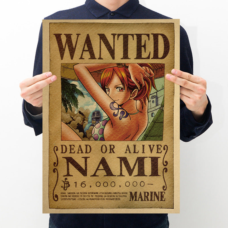 Anime One Piece Bounty Order Series Kraft Paper Poster One Piece Poster Character Decorative Painting
