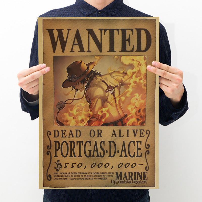 Anime One Piece Bounty Order Series Kraft Paper Poster One Piece Poster Character Decorative Painting