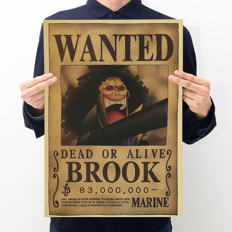 Anime One Piece Bounty Order Series Kraft Paper Poster One Piece Poster Character Decorative Painting