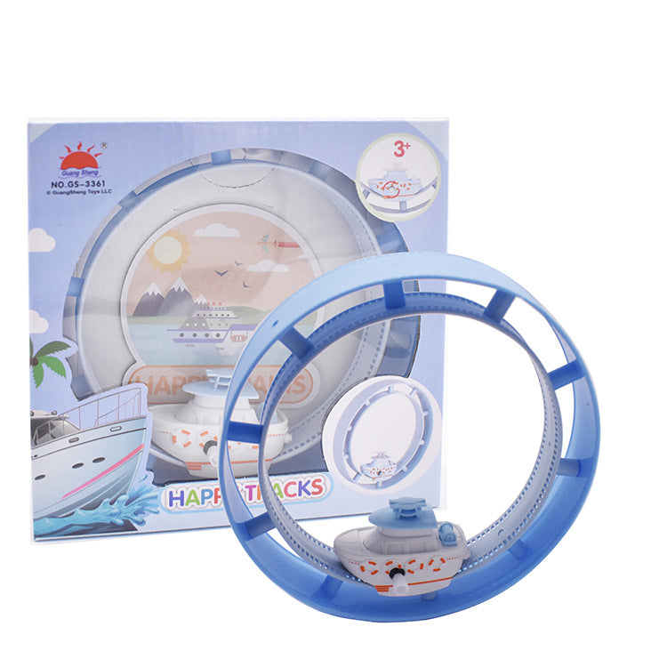 Children's cartoon clockwork toys chain track car toys rolling track small train educational stall hot selling toys