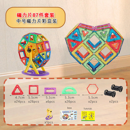 Free shipping magnetic stickers magnetic building blocks assembly patches magnetic stickers plastic color window magnetic sticks loose pieces strong magnetic pieces