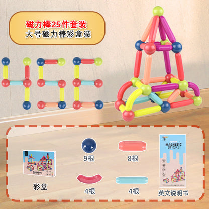 Free shipping magnetic stickers magnetic building blocks assembly patches magnetic stickers plastic color window magnetic sticks loose pieces strong magnetic pieces
