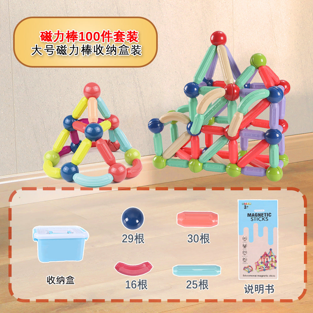 Free shipping magnetic stickers magnetic building blocks assembly patches magnetic stickers plastic color window magnetic sticks loose pieces strong magnetic pieces