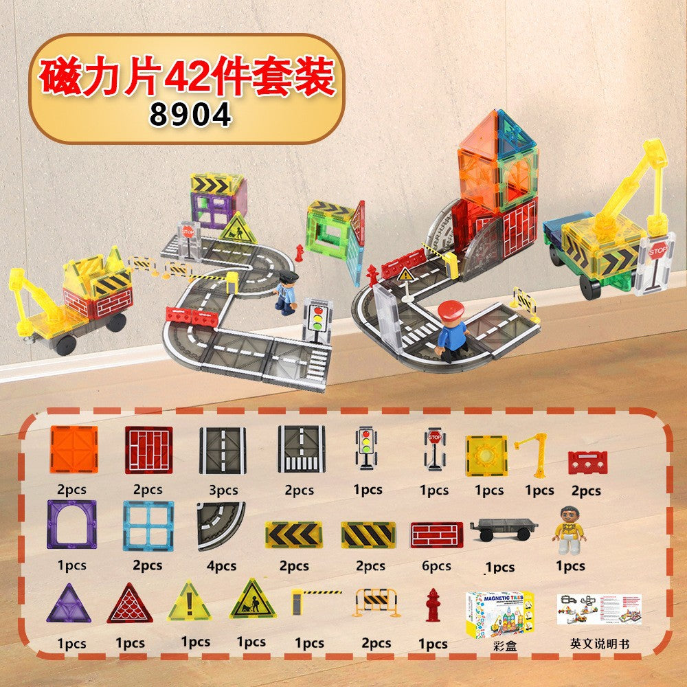 Free shipping magnetic stickers magnetic building blocks assembly patches magnetic stickers plastic color window magnetic sticks loose pieces strong magnetic pieces