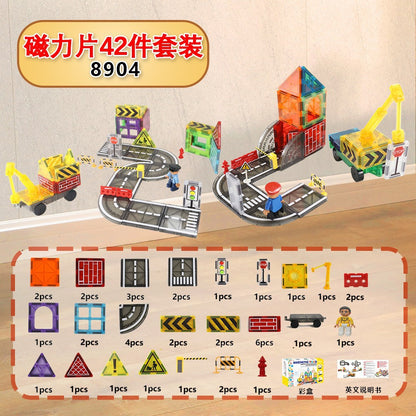 Free shipping magnetic stickers magnetic building blocks assembly patches magnetic stickers plastic color window magnetic sticks loose pieces strong magnetic pieces
