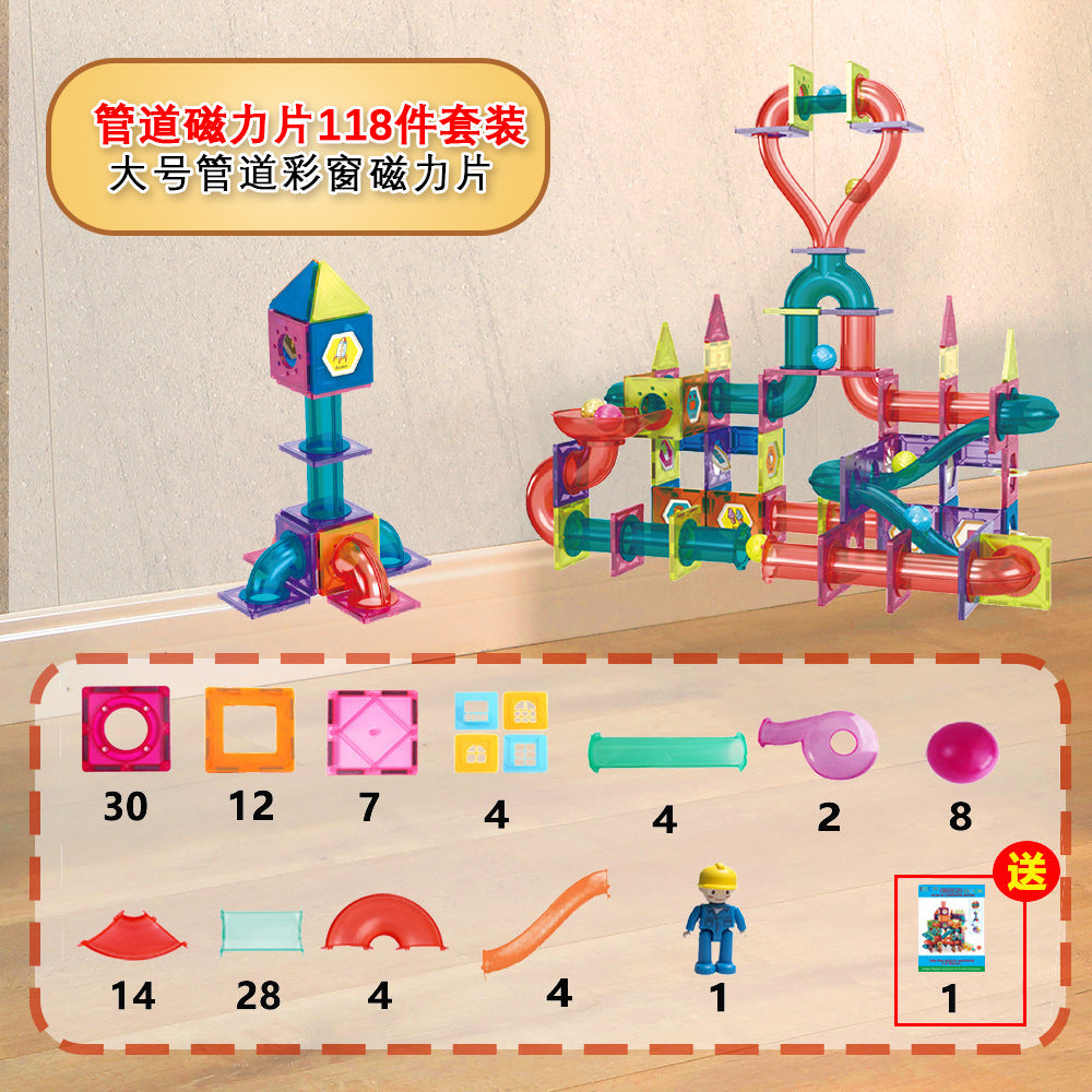 Free shipping magnetic stickers magnetic building blocks assembly patches magnetic stickers plastic color window magnetic sticks loose pieces strong magnetic pieces