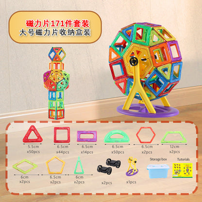 Free shipping magnetic stickers magnetic building blocks assembly patches magnetic stickers plastic color window magnetic sticks loose pieces strong magnetic pieces