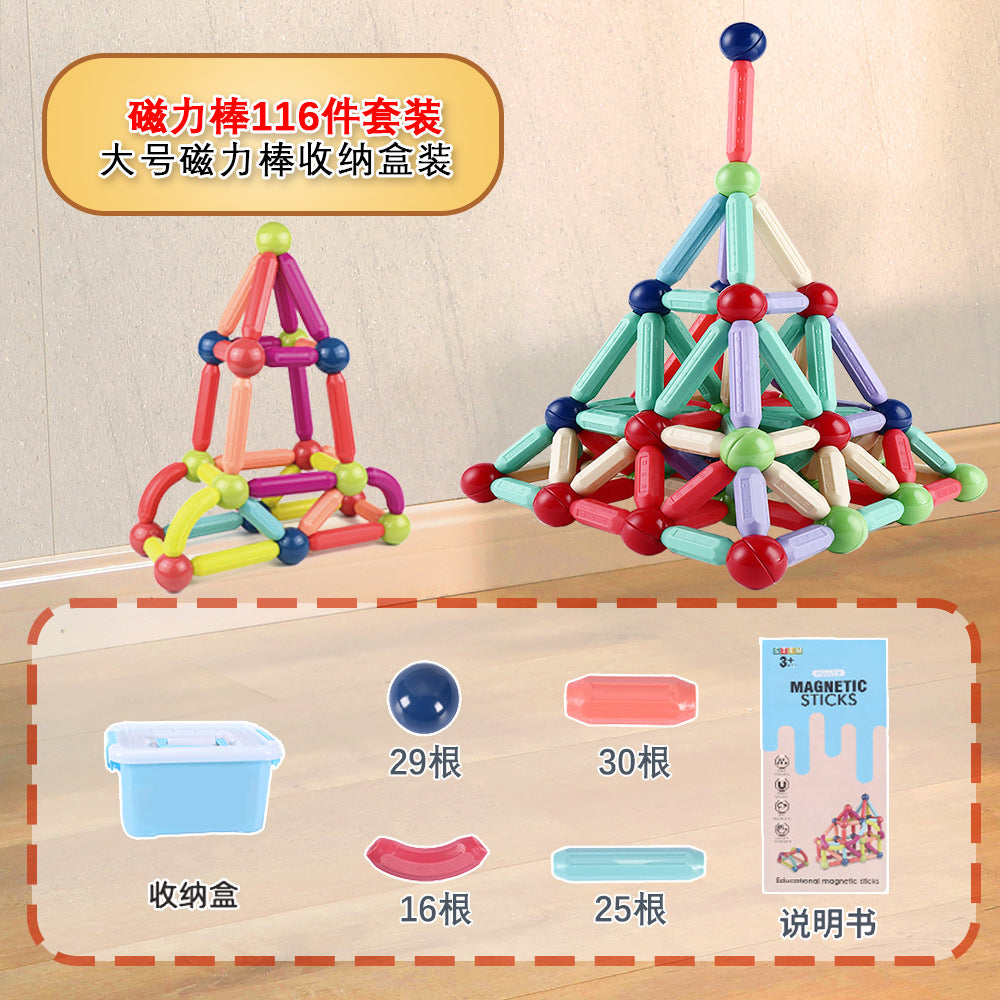 Free shipping magnetic stickers magnetic building blocks assembly patches magnetic stickers plastic color window magnetic sticks loose pieces strong magnetic pieces