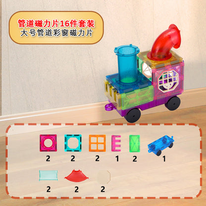 Free shipping magnetic stickers magnetic building blocks assembly patches magnetic stickers plastic color window magnetic sticks loose pieces strong magnetic pieces