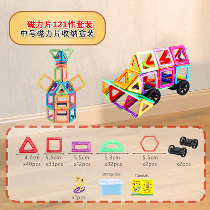 Free shipping magnetic stickers magnetic building blocks assembly patches magnetic stickers plastic color window magnetic sticks loose pieces strong magnetic pieces