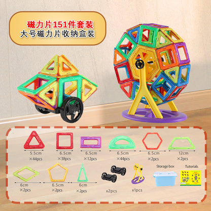 Free shipping magnetic stickers magnetic building blocks assembly patches magnetic stickers plastic color window magnetic sticks loose pieces strong magnetic pieces