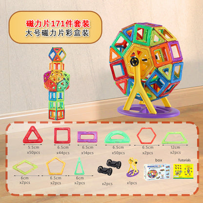 Free shipping magnetic stickers magnetic building blocks assembly patches magnetic stickers plastic color window magnetic sticks loose pieces strong magnetic pieces