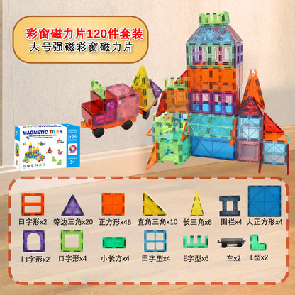 Free shipping magnetic stickers magnetic building blocks assembly patches magnetic stickers plastic color window magnetic sticks loose pieces strong magnetic pieces