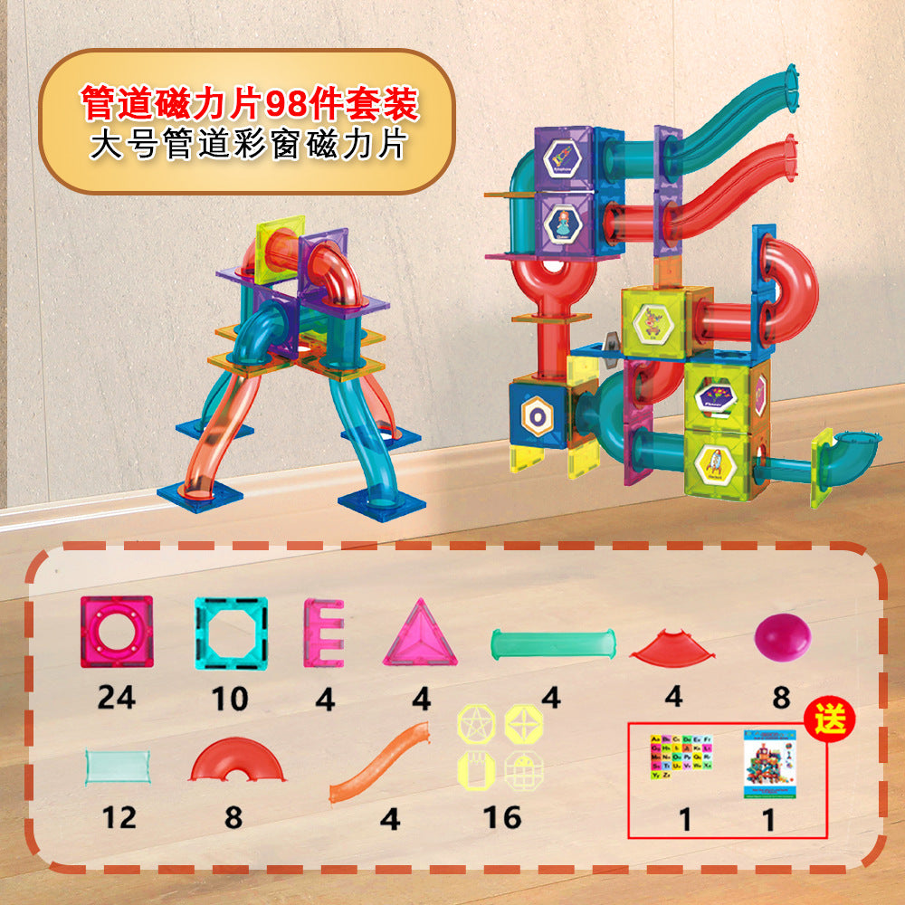 Free shipping magnetic stickers magnetic building blocks assembly patches magnetic stickers plastic color window magnetic sticks loose pieces strong magnetic pieces