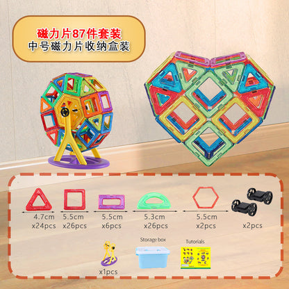 Free shipping magnetic stickers magnetic building blocks assembly patches magnetic stickers plastic color window magnetic sticks loose pieces strong magnetic pieces